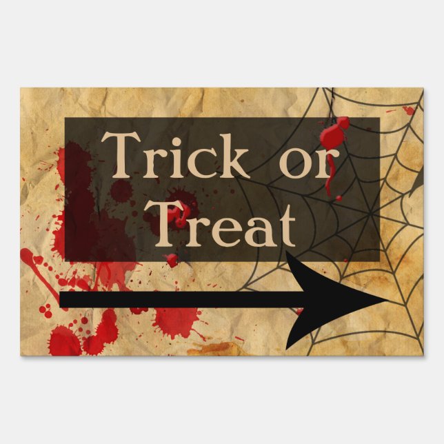 Trick or Treat Sign with Arrow (Front)