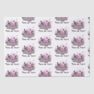 Trick or Treat Skeletons Witch White Halloween Tissue Paper
