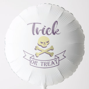 Trick or treat skull crossbones Halloween ribbon Balloon