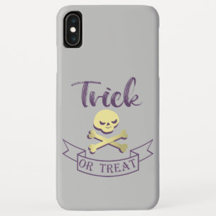 Trick or treat skull crossbones Halloween ribbon iPhone XS Max Case