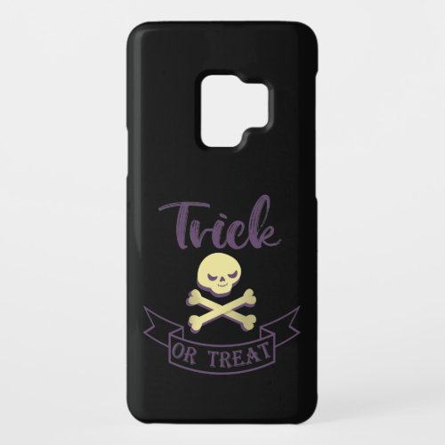 Trick or treat skull crossbones Halloween ribbon Case_Mate Samsung Galaxy S9 Case