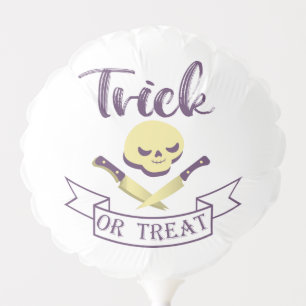 Trick or treat skull crossbones Halloween ribbon T Balloon