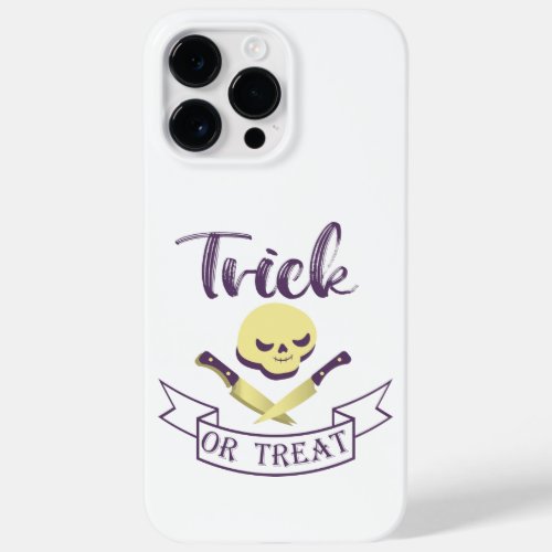 Trick or treat skull crossbones Halloween ribbon T Case_Mate iPhone 14 Pro Max Case