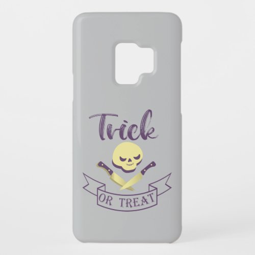 Trick or treat skull crossbones Halloween ribbon T Case_Mate Samsung Galaxy S9 Case