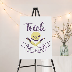 Trick or treat skull crossbones Halloween ribbon T Foam Board