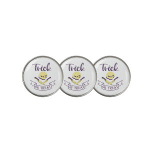 Trick or treat skull crossbones Halloween ribbon T Golf Ball Marker