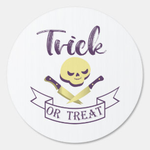 Trick or treat skull crossbones Halloween ribbon T Sign