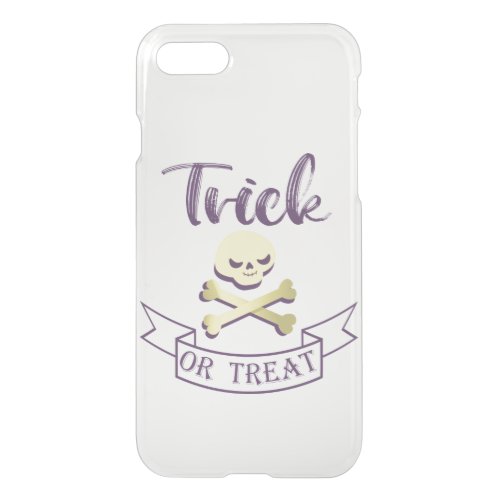 Trick or treat skull crossbones Halloween ribbon iPhone SE87 Case