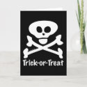 Trick-or-Treat Skull Crossbones card