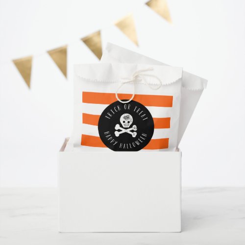 Trick or Treat Skull Halloween Party Favor Bag