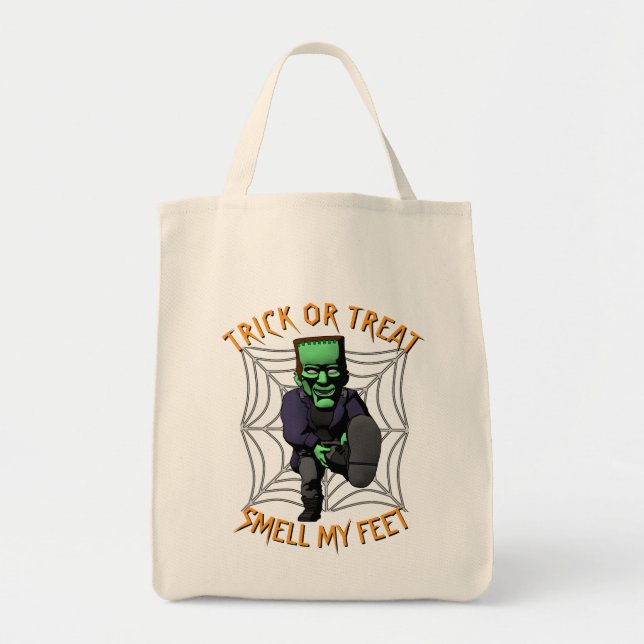 Trick or Treat Smell my Feet Frankenstein Tote (Front)