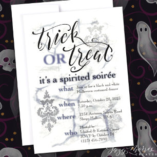 Trick or Treat Soirée Customizable Invitation