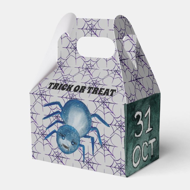 Trick or Treat Spider and Webs Favor Box (Front Side)