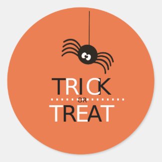 Trick or Treat Spider Classic Round Sticker