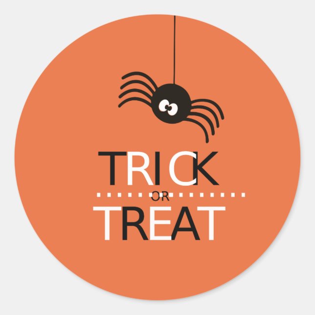 Trick or Treat Spider Classic Round Sticker (Front)
