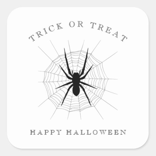 Trick or Treat Spider Happy Halloween Party Square Sticker