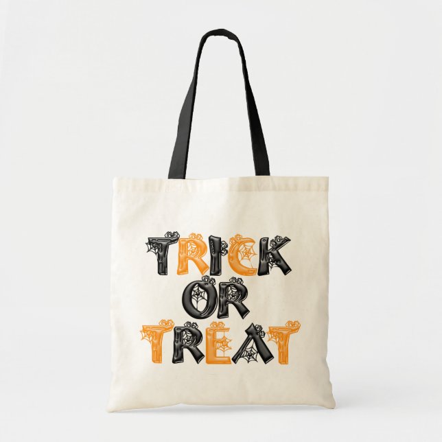 Trick Or Treat Spider Web Tote Bag (Front)