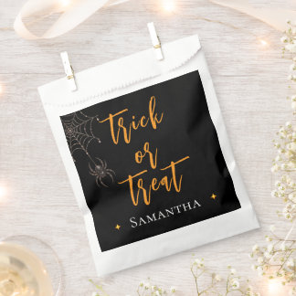 Trick or Treat Spiderweb Personalized Name - Favor Bag