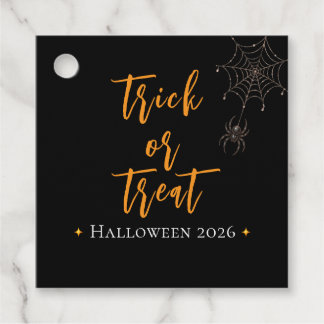 Trick or Treat Spiderweb Personalized Name - Favor Tags