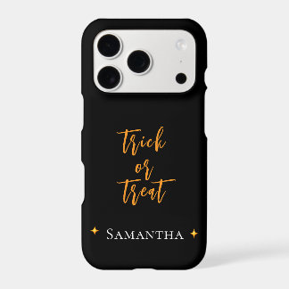 Trick or Treat Spiderweb Personalized Name - iPhone 17 Pro Case
