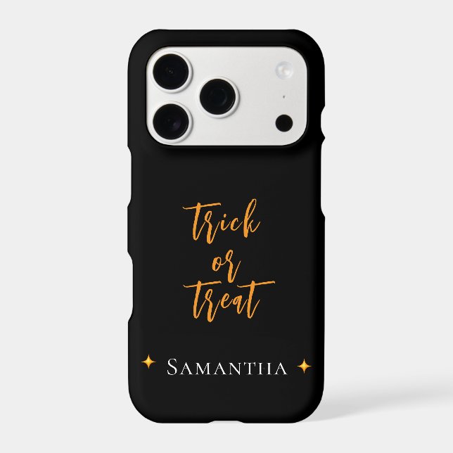 Trick or Treat Spiderweb Personalized Name -  Iphone Case (Back)