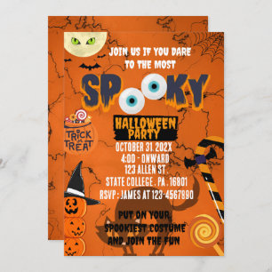 TRICK OR TREAT/ SPOOKY HALLOWEEN PARTY INVITATION