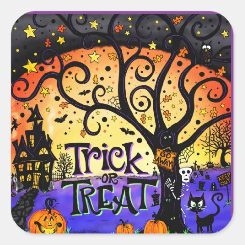 Trick or Treat Spooky Halloween Sticker Sheets