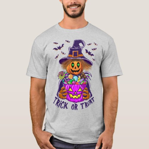 Trick or Treat Spooky Scarecrow  Candy T_shirt