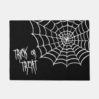 Trick or Treat - Spooky Spider Web Halloween Doormat