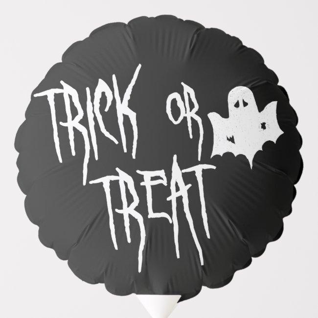 Trick or Treat - Spooky White Ghost Halloween Balloon