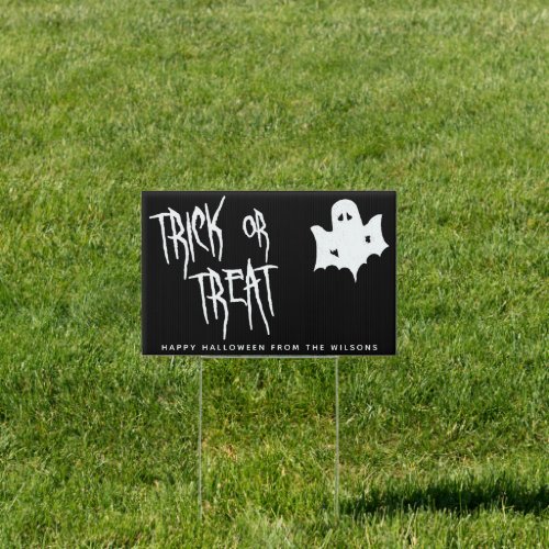 Trick or Treat _ Spooky White Ghost Halloween  Sign