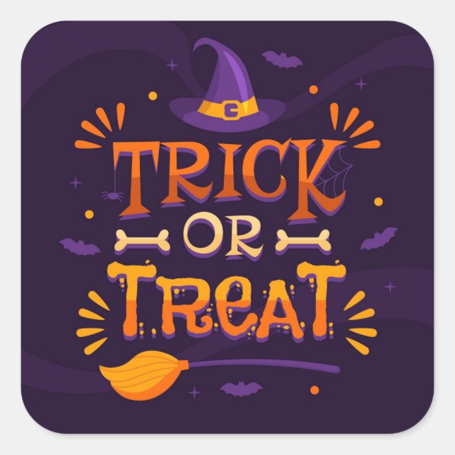 Trick or Treat Square Sticker (Front)