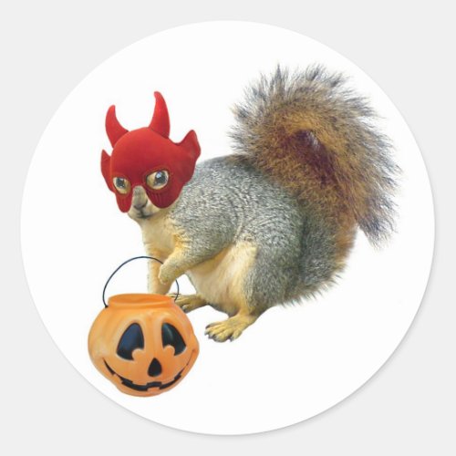 Trick or Treat Squirrel Classic Round Sticker