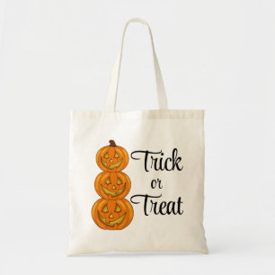 Trick Or Treat Stack Of Halloween Pumpkins Tote Bag
