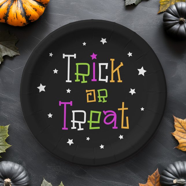 Trick or treat stars Halloween  stars Paper Plates (Trick or treat stars Halloween stars Paper Plates)