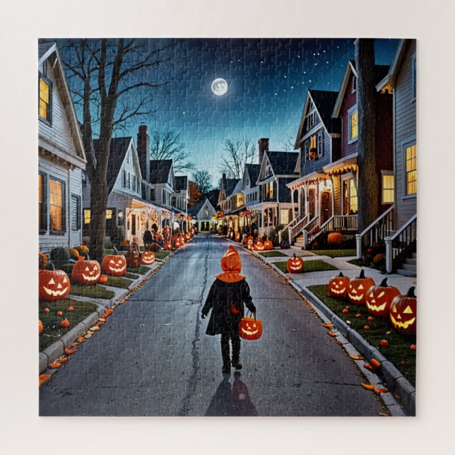 Trick or Treat Street - Whimsical Halloween Night  Jigsaw Puzzle (Vertical)
