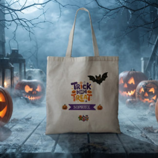Trick or Treat Sweet & Spooky Halloween Boo Bash Tote Bag