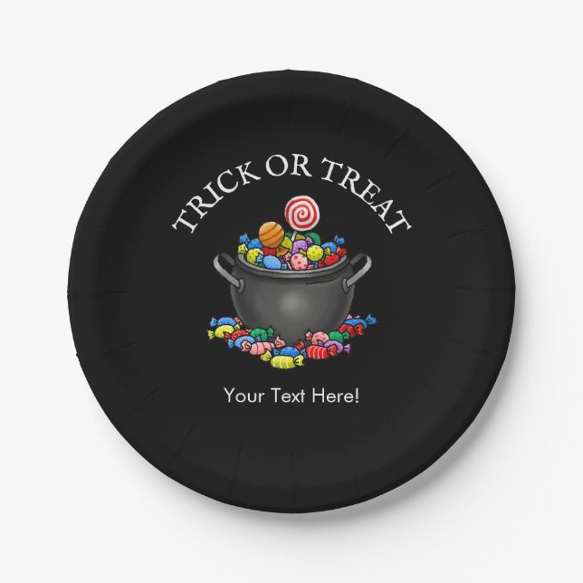 Trick or Treat Sweets Paper Plates (Front)