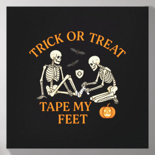 Trick Or Treat Tape Feet Athletic Trainer Canvas Photo Tile