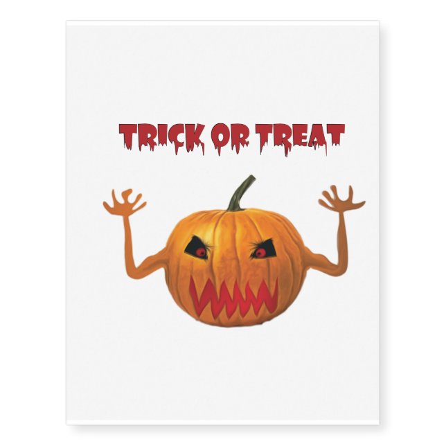Trick or treat temporary tattoos (Front)