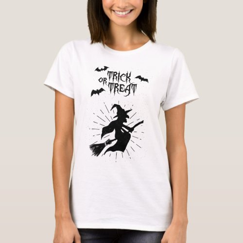 trick or treat the flying witch T_Shirt