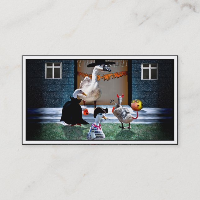 Trick or Treat Time for these Little Ducks Business Card (Front)