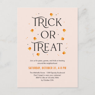 Trick or Treat Time Halloween Invitation Postcard