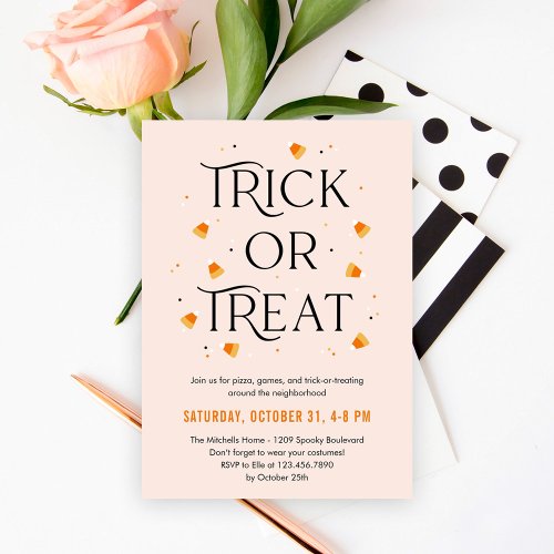 Trick or Treat Time Halloween Party Invitation