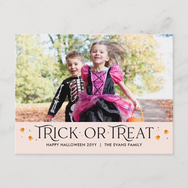 Trick Or Treat Time Halloween Photo Card Postcard (Front)