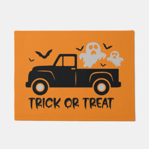 Trick or Treat Truck with Ghosts Doormat