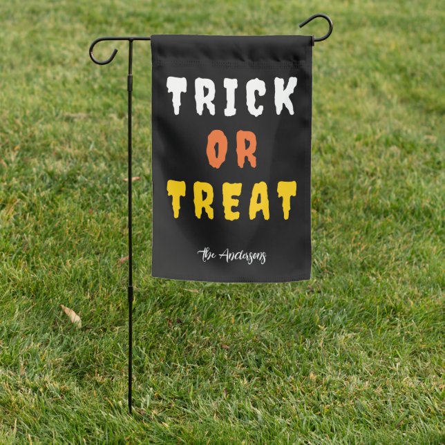 Trick Or Treat Two-Sided Happy Halloween Garden Flag (In SItu)