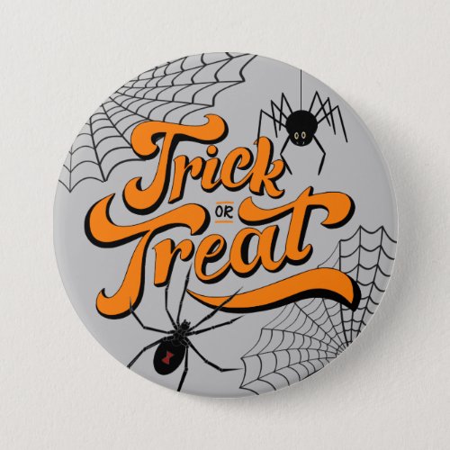 Trick or Treat Typography wSpiders ID680 Button