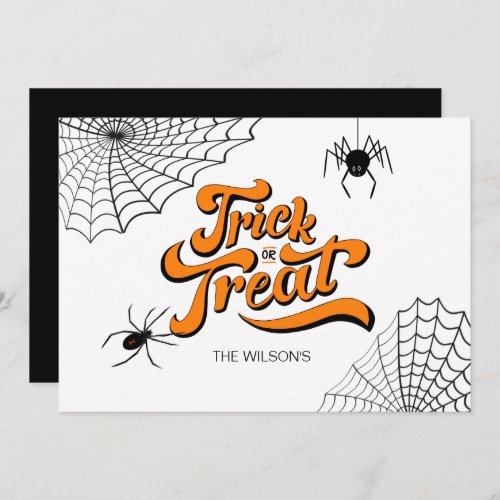 Trick or Treat Typography wSpiders ID680 Invitation