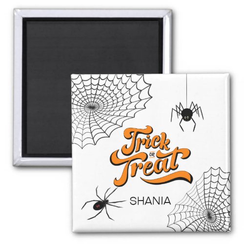 Trick or Treat Typography wSpiders ID680 Magnet